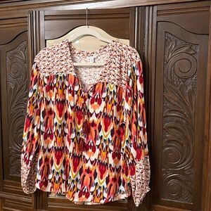 Tribal Boho Women's Top with Tassle Ties